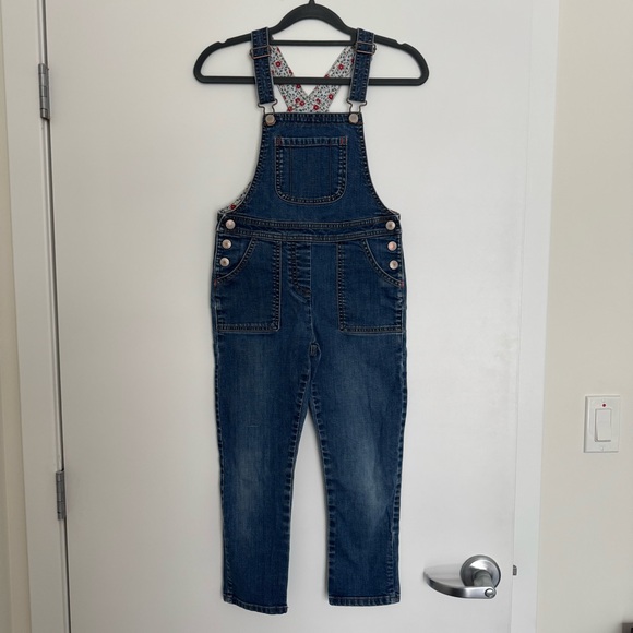 Mini Boden Other - Mini Boden Girls 7-8Y Denim Overalls Medium Wash Stretch Pockets